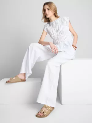 Camiseta fruncida de algodón de The Edit