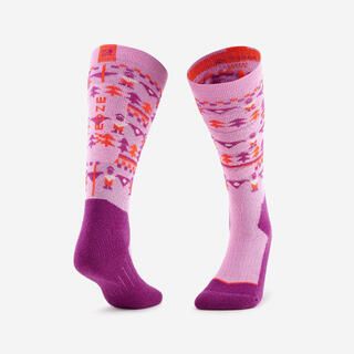 WEDZE Calze termiche sci bambina 100 rosa