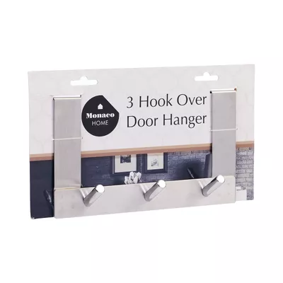 Stainless Steel Over Door 3 Hook Rail