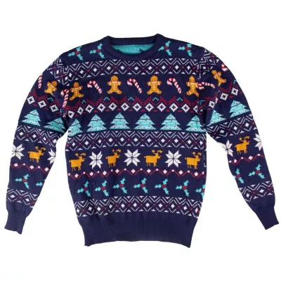 Julesweater, blå, 116/122