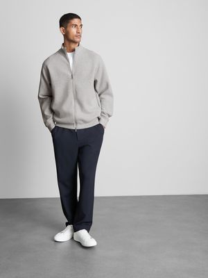 Sudadera rica en algodón con cremallera integral