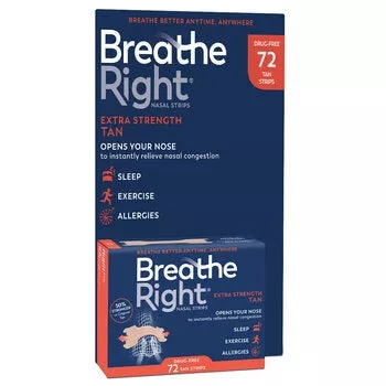 Breathe Right Nasal Strips Extra Strength Tan 72 Count
