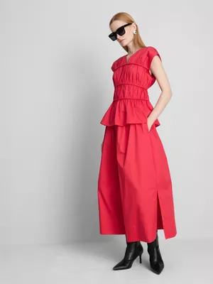 Camisa de popelina con cuello de pico de The Edit