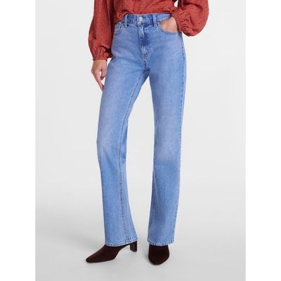 Scenario Women's High-Rise Straight-Leg Jeans, Light Wash, Size 12S, Short 28 in Inseam