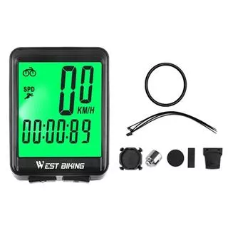 WEST BIKING Computer da bici wireless per MTB e strada, display retroilluminato