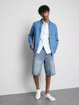 Pantalones cortos vaqueros holgados de talle medio