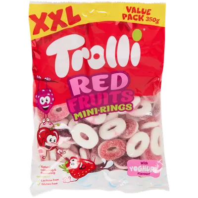 Mini kroužky Trolli Červené ovoce