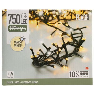 Klyngelyskæde, 10 m, 750 LED