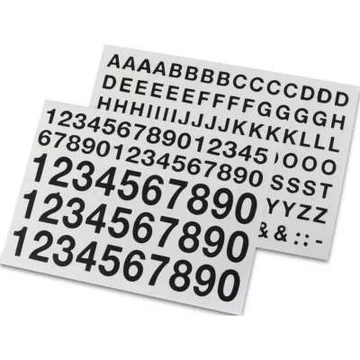 Jasa, Bogstav- og talark, sort, 13/26 mm