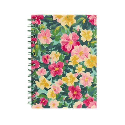 A5 Hard Cover Notebook Green Floral