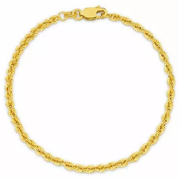 18KT Yellow Gold Hollow Rope Bracelet 2g