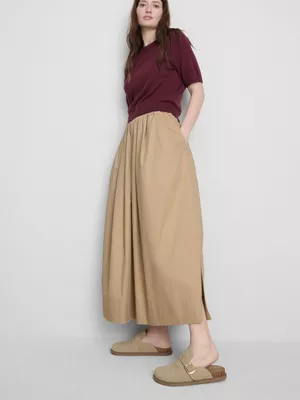 Falda midi circular de algodón de The Edit