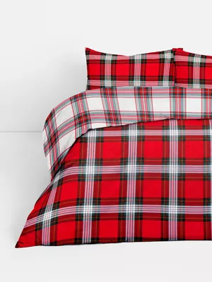 Set de funda nórdica king size reversible de tartán