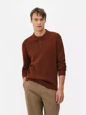 Cárdigan acanalado con cuello de polo