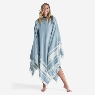 Telo poncho mare FOUTA 190x190 cm grigio-azzurro
