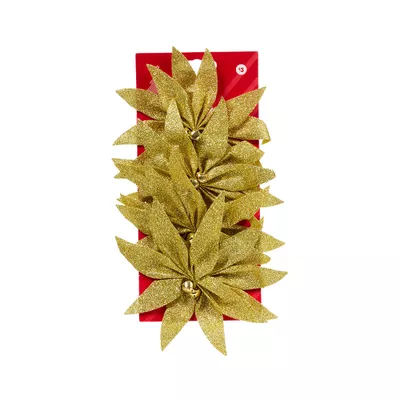 Christmas Glitter Bow w/Bell 4pk