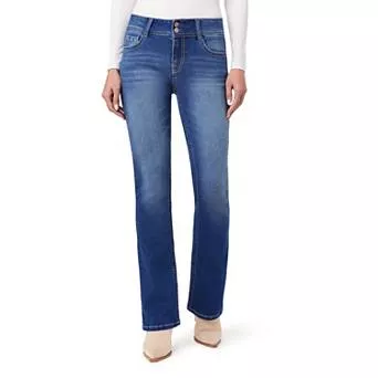 Juniors' WallFlower Luscious Curvy Mid Rise Bootcut Jeans