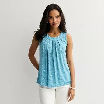 Women's Croft & Barrow® Pleated Tank Top