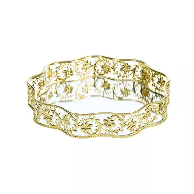 Mirror Décor Tray Scallop Flower