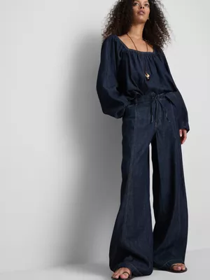 Vaqueros de algodón anchos de Paula Echevarría