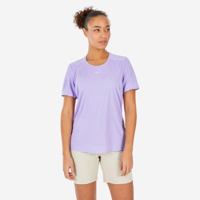 QUECHUA Wandershirt Damen kurzarm - MH500 violett