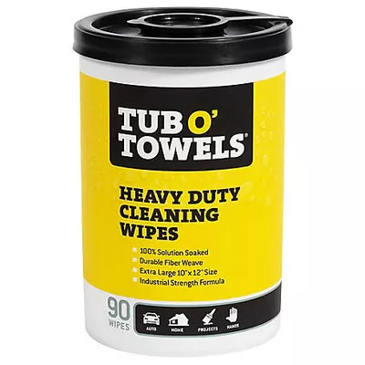Tub O' Towels Heavy-Duty Cleaning Wipes, 90-Pack
