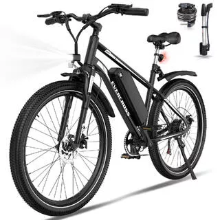 EVERCROSS Bicicletta Elettrica 26"-Motore 250W-374Wh-Doppio Ammortizzatore-E-MTB-EK15