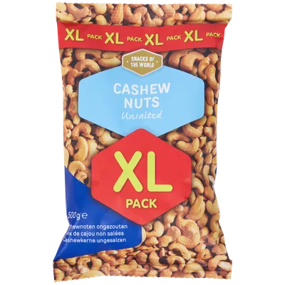 Nesolené kešu ořechy XL balení Snacks of the World