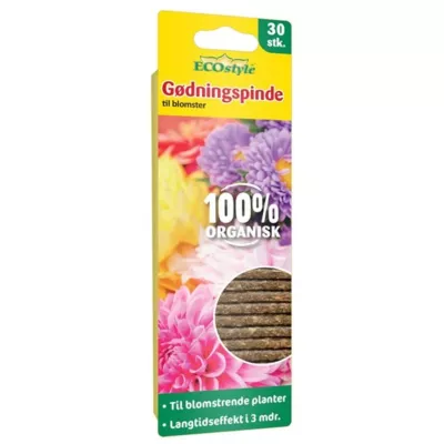 ECOstyle, Gødningspinde t/blomster, 30 stk.