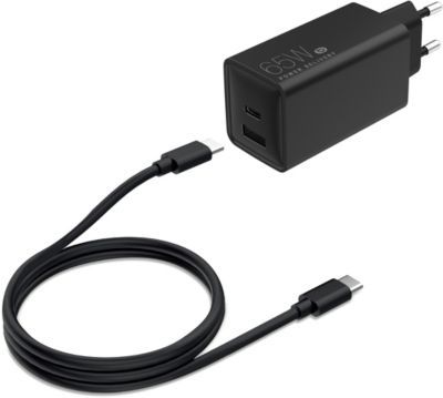 Chargeur ordinateur portable ESSENTIELB PC USB-A + USB-C 65W + cable USB-C 2M N