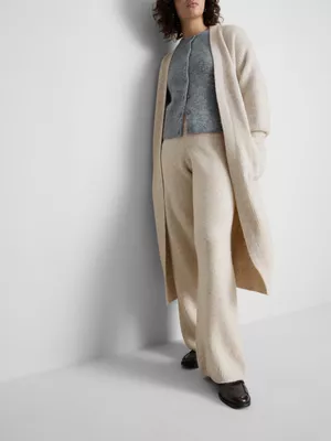 Pantalones de canalé de talle medio