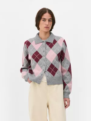 Cárdigan a rombos Argyle con cuello de The Edit