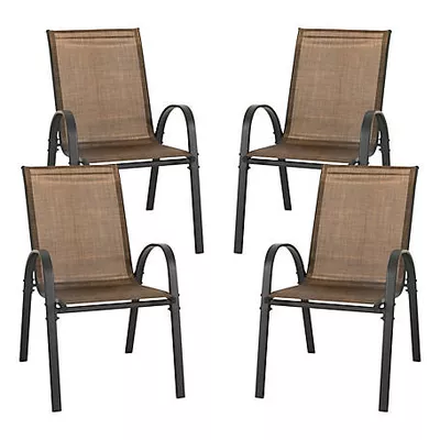 Nuu Garden Outdoor 4-Piece Patio Dining Chairs, Stackable Chairs