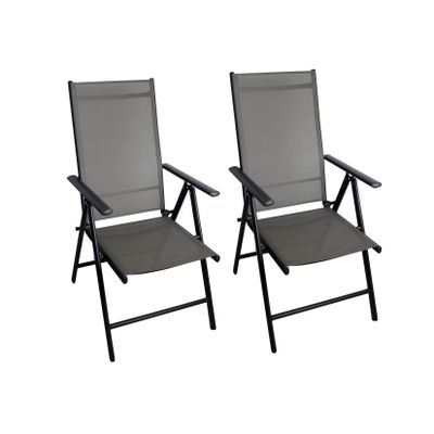CHILLROI Klappsessel Aluminium 2er Set Gartenstuhl klappbar Campingstuhl