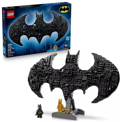 LEGO DC Batman: Batman Logo Building Toy - Super Hero Bedroom Decor for Kids, Boys & Girls, Ages 12+ - W/Classic & Golden Batman Minifigures - Gift Idea for Birthdays & Fans - 76330