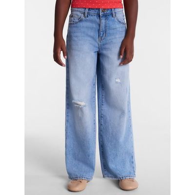Wonder Nation Girls Loose Wide Leg Jeans