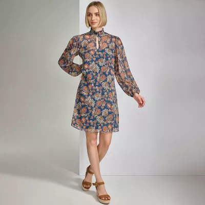 Women's Harper Rose Balloon Sleeve Mockneck Trapeze Dress