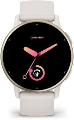 Montre sport GARMIN Vivoactive 5 Soft Gold boitier ivoire et bracelet silicone