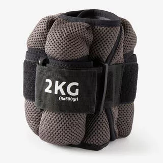 DOMYOS Cavigliere/polsiere palestra modulabili 2x2Kg grigie