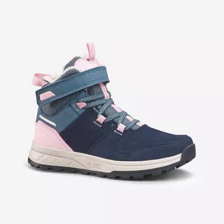 QUECHUA Scarpe calde trekking bambino SH500 CUOIO strap blu marroni | dal 24 al 34