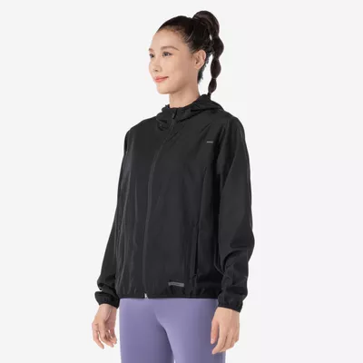 KALENJI Laufjacke Damen winddicht - Run 100 Wind schwarz