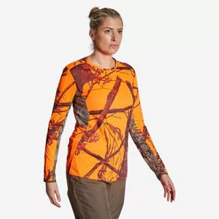 SOLOGNAC Maglia caccia donna 500 traspirante mimetica fluo