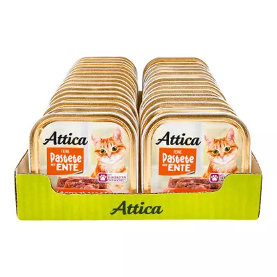 Attica Katzennahrung Pastete Ente 100 g, 32er Pack