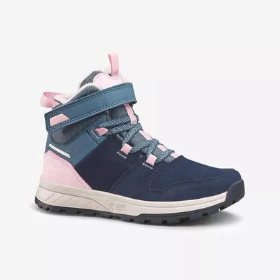 QUECHUA Winterschuhe Kinder Gr. 24–34 Leder Klett warm wasserdicht Winterwandern - SH500