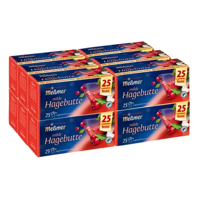 Meßmer Milde Hagebuttenmischung 25 Beutel á 3g, 12er Pack