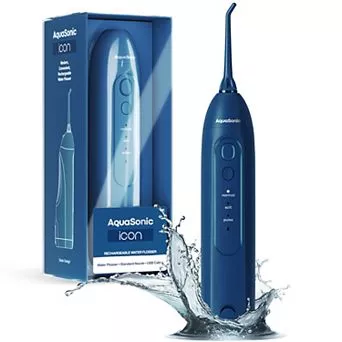 Aquasonic Icon Electric Water Flosser - Cordless Waterproof Oral Irrigator