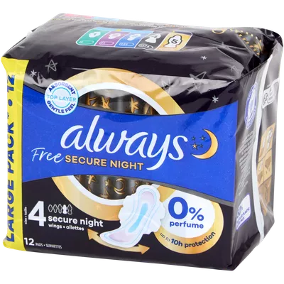 Menstruační vložky Always Free Secure Night