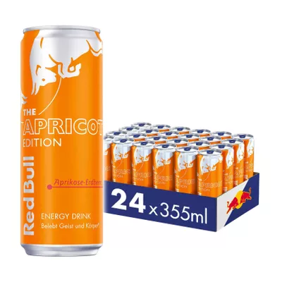 Red Bull Energy Drink Apricot Edition Aprikose-Erdbeere 0,355 Liter Dose, 24er Pack