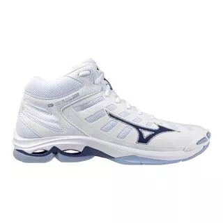 MIZUNO Scarpe pallavolo adulto VOLTAGE MID bianco e blu