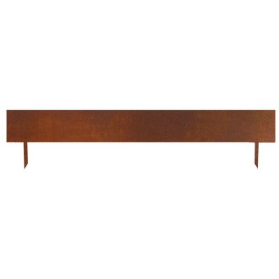 Bedkant m/jordspyd, 105x22 cm, corten